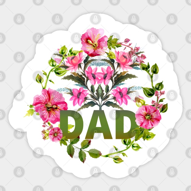 Forget Me Not Floral Wreath Dad Sticker by slawers